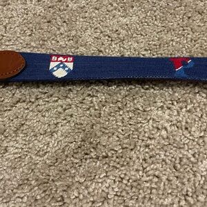 Smathers & Branson University of Pennsylvania needlepoint belt in navy size 38